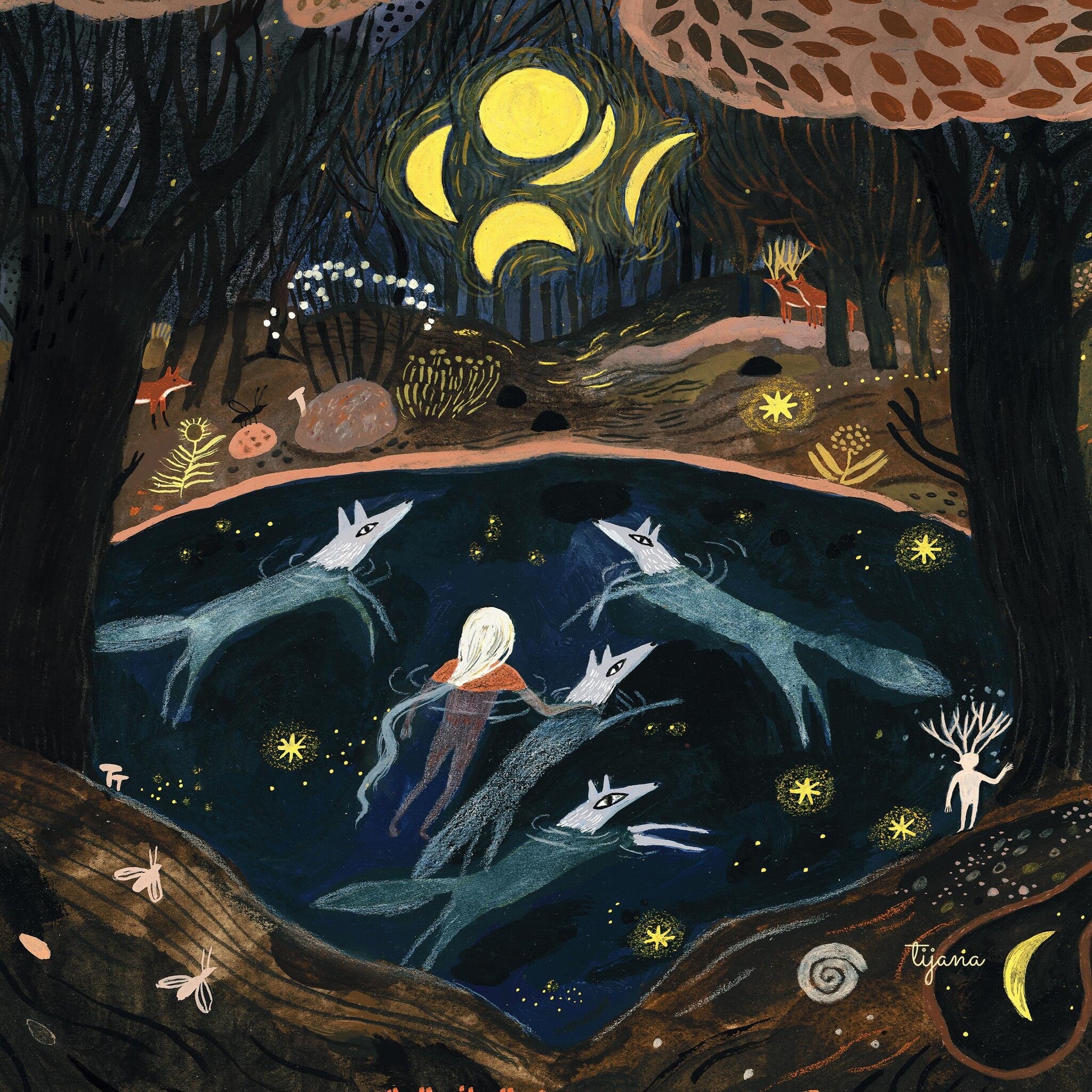 Silhouette Forest of Moons - Tijana Draws