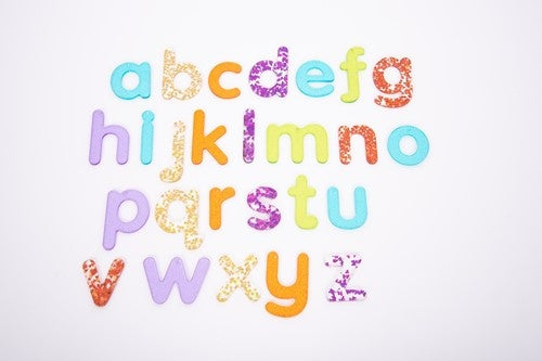 Regenboog glitterletters
